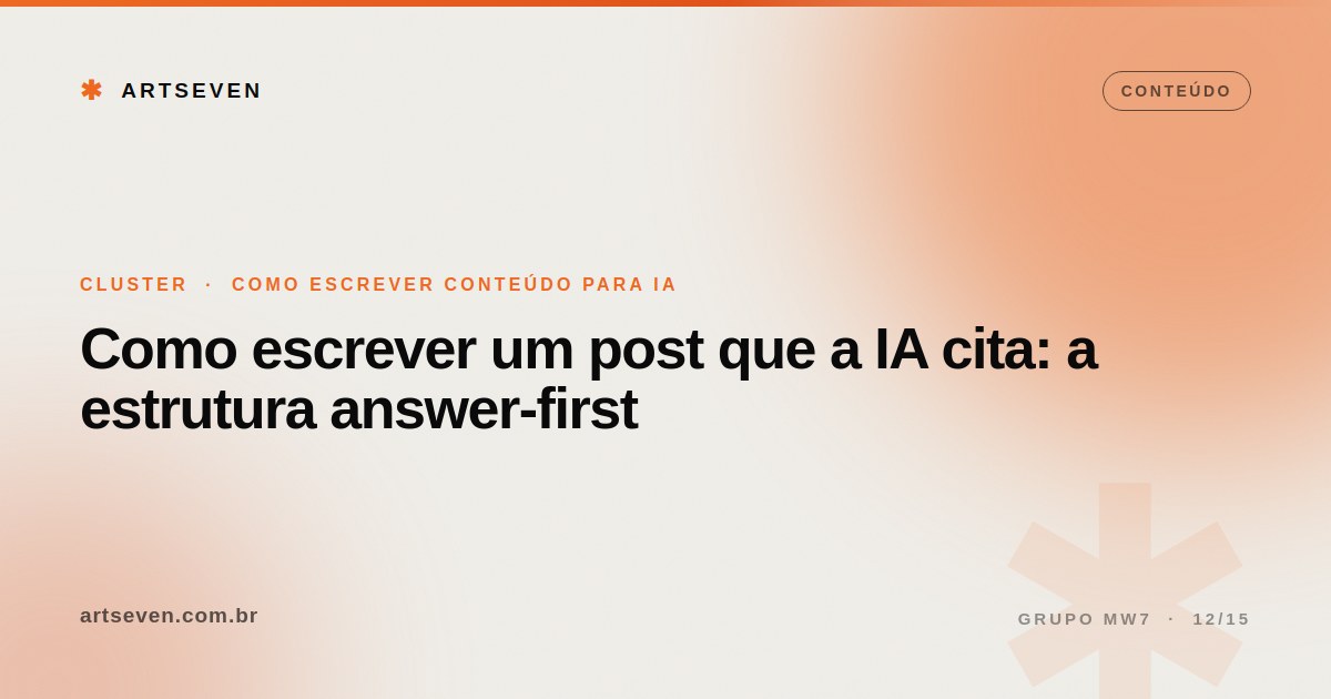 Como escrever um post que a IA cita: a estrutura answer-first